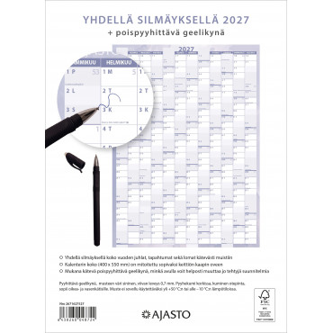 Yhdellä silmäyksellä + poispyyhittävä geelikynä | Rauman Konttoripalvelu Oy