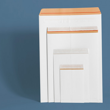 Kartonkikirjepussi  540 x 730 mm valkoinen (50) | Rauman Konttoripalvelu Oy