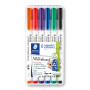 Staedtler Lumocolor 301 valkotaulukynä 1 mm 6-v sarja ohut | Rauman Konttoripalvelu Oy